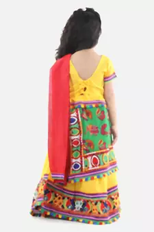 Yellow  Double Panel Cotton Chaniya Choli