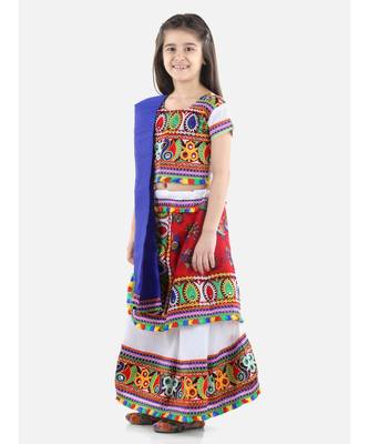 White  Double Panel Cotton Chaniya Choli 3