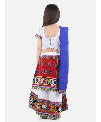 White  Double Panel Cotton Chaniya Choli 4