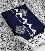 VredeVogel Navy blue Cotton  Unstiched Dress Materials