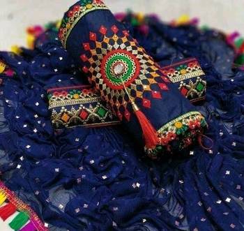 VredeVogel N blue Trendy Cotton Embroidered Unstiched Dress Materials 1