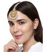 White stone antique gold Alloy  Maang tikka