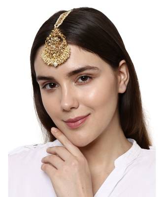 Gold stone antique gold Alloy  Maang tikka 1