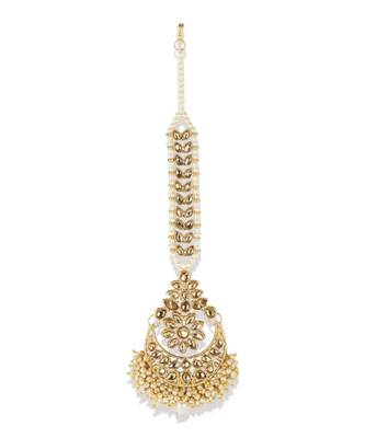Gold stone antique gold Alloy  Maang tikka 3