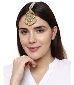 White stone antique gold Alloy  Maang tikka