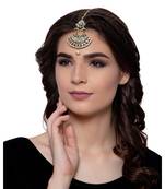 Silver stone antique gold Alloy  Maang tikka