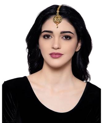 Gold stone antique gold Alloy  Maang tikka 1