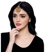 Gold stone antique gold Alloy  Maang tikka