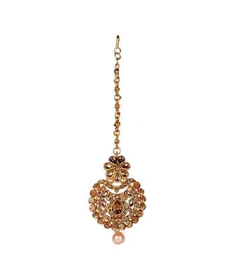 Gold stone antique gold Alloy  Maang tikka 2
