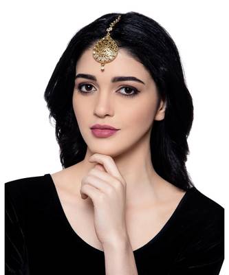 Gold stone antique gold Alloy  Maang tikka 1