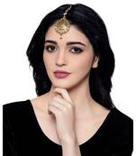 Gold stone antique gold Alloy  Maang tikka