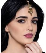 Gold stone antique gold Alloy  Maang tikka