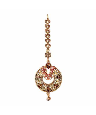 Gold stone antique gold Alloy  Maang tikka 2