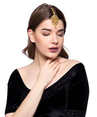 Gold stone antique gold Alloy  Maang tikka 4