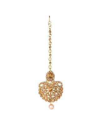 Gold stone antique gold Alloy  Maang tikka 2