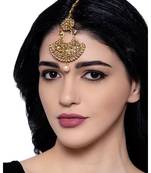 Gold stone antique gold Alloy  Maang tikka