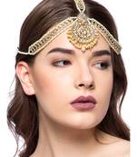 Gold kundan antique gold Alloy  Maang tikka