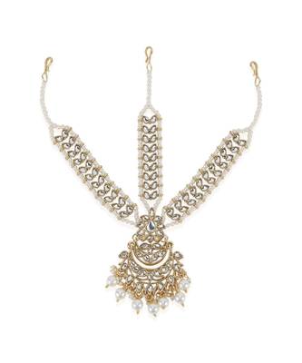 Gold kundan antique gold Alloy  Maang tikka 2