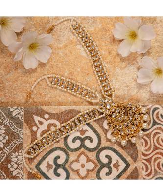 Gold kundan antique gold Alloy  Maang tikka 4