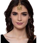 Gold stone antique gold Alloy  Maang tikka