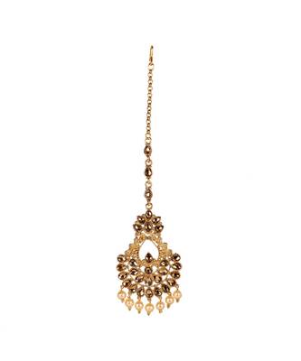 Gold stone antique gold Alloy  Maang tikka 2