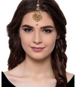 Gold stone antique gold Alloy  Maang tikka