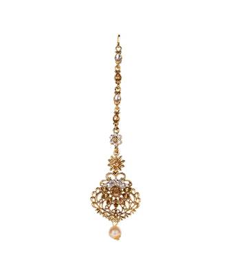 Gold stone antique gold Alloy  Maang tikka 2
