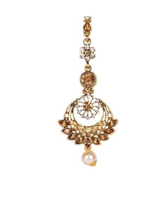 Gold stone antique gold Alloy  Maang tikka 2