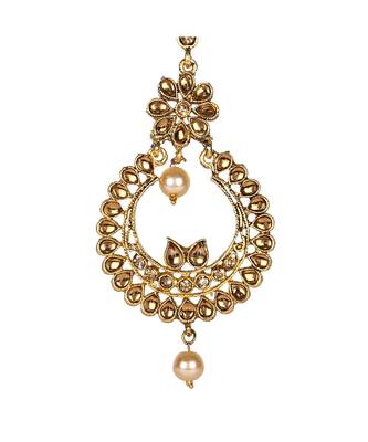 Gold stone antique gold Alloy  Maang tikka 3