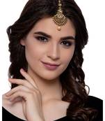 Gold stone antique gold Alloy  Maang tikka