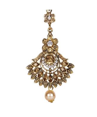 Gold stone antique gold Alloy  Maang tikka 3