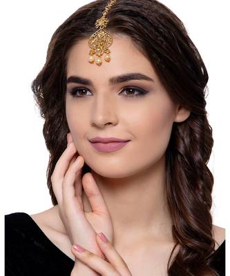Gold stone antique gold Alloy  Maang tikka 1