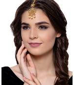 Gold stone antique gold Alloy  Maang tikka