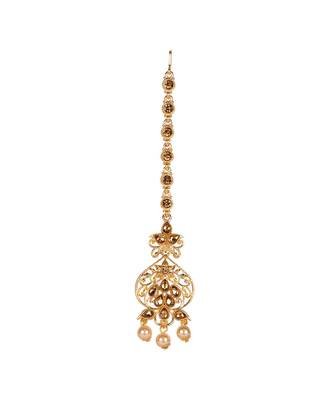 Gold stone antique gold Alloy  Maang tikka 2