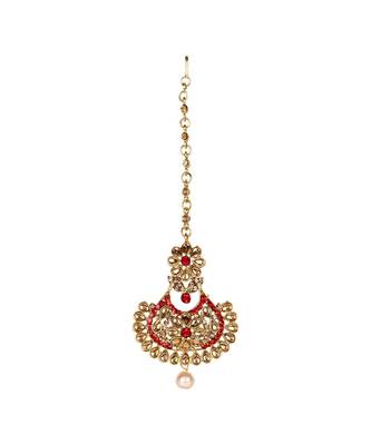 Gold stone antique gold Alloy  Maang tikka 1
