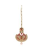 Gold stone antique gold Alloy  Maang tikka