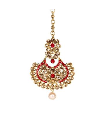 Gold stone antique gold Alloy  Maang tikka 2