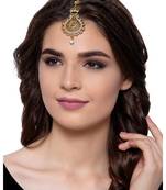 Gold stone antique gold Alloy  Maang tikka