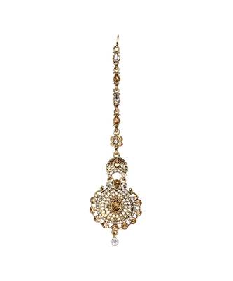 Gold stone antique gold Alloy  Maang tikka 2