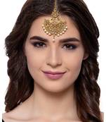 Gold stone antique gold Alloy  Maang tikka