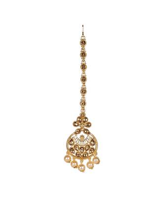 Gold stone antique gold Alloy  Maang tikka 2