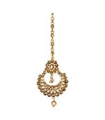 Gold stone antique gold Alloy  Maang tikka