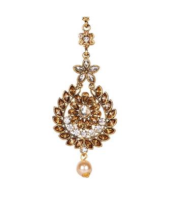 Gold stone antique gold Alloy  Maang tikka 2