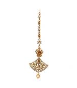 Gold stone antique gold Alloy  Maang tikka