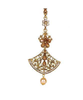 Gold stone antique gold Alloy  Maang tikka 2