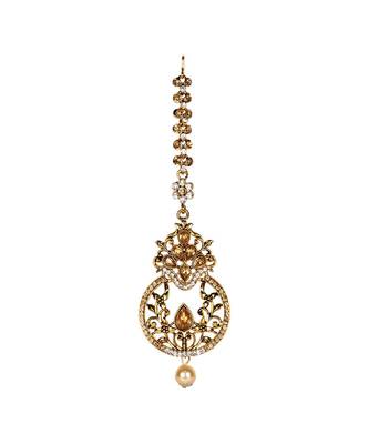 Gold stone antique gold Alloy  Maang tikka 1