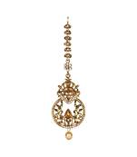 Gold stone antique gold Alloy  Maang tikka