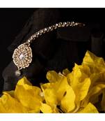 White stone antique gold Alloy  Maang tikka