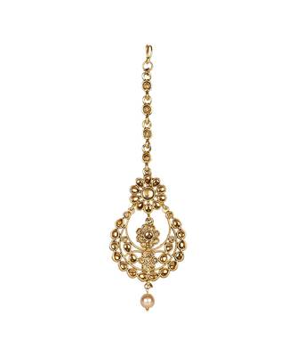 Gold stone antique gold Alloy  Maang tikka 1