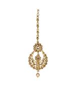Gold stone antique gold Alloy  Maang tikka